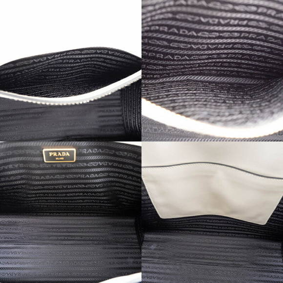 Prada Women's Saffiano Leather Shoulder Bag 1BA227 White - Picture 13 of 16